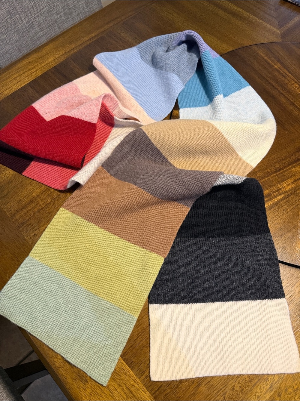 Gap Multicolor Striped Knit Scarf - Pastel & Neutral Blocks